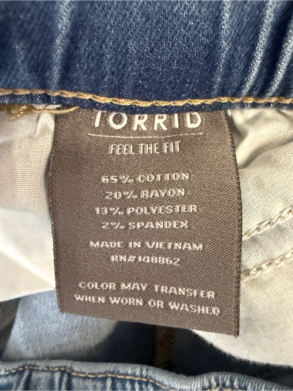 Torrid elastic waistband jeans size 2R - Picture 7 of 9